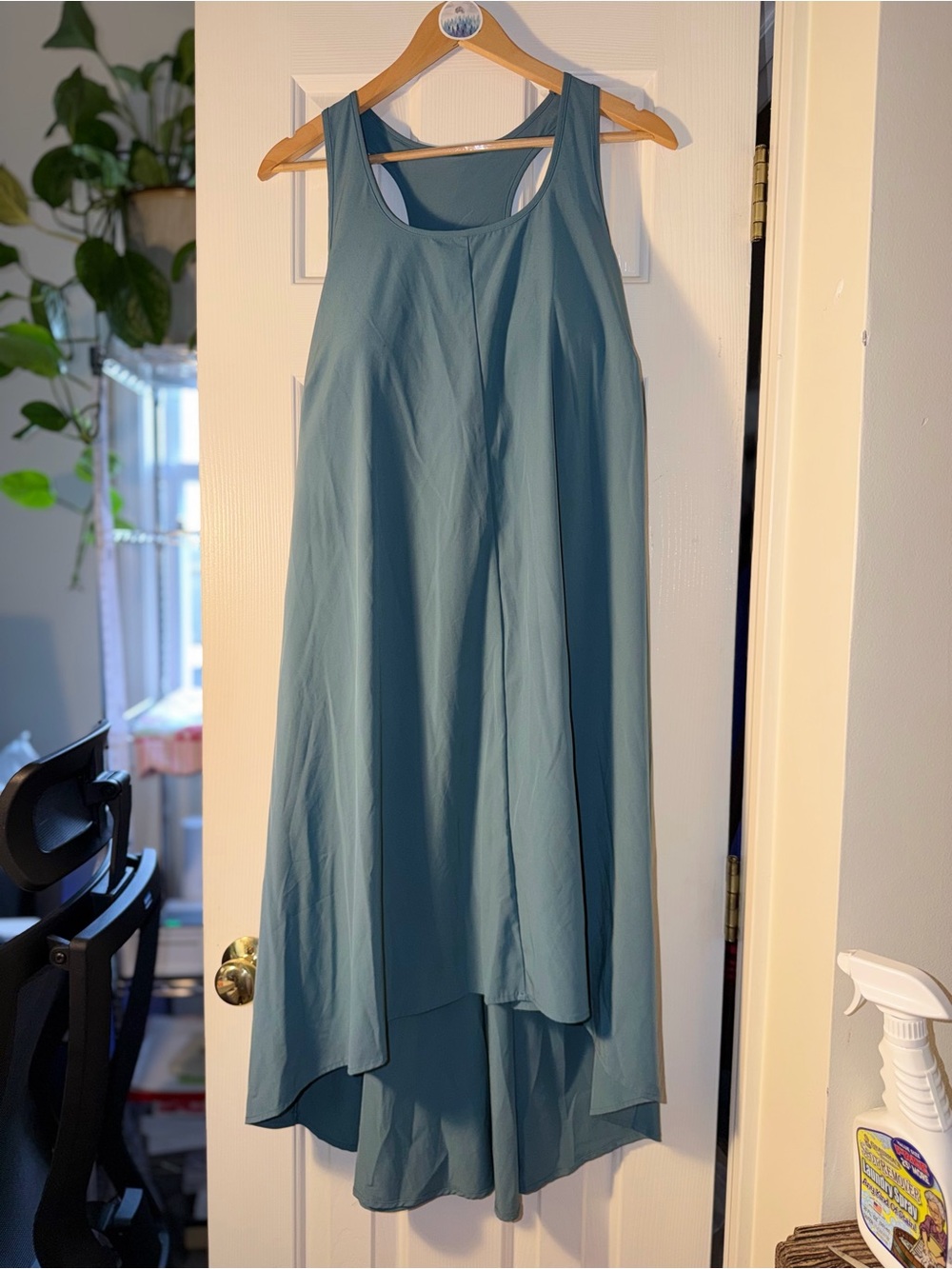 HALARA Sea Glass Blue Flowy Tank Dress A Line Maxi Midi Beach Resort Casual. 1X
